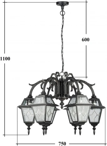 Уличный светильник подвесной Oasis Light FARO 91170/6/16 Bl
