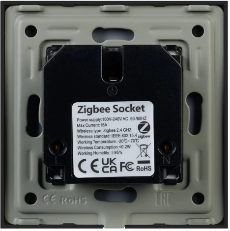 Розетка электрическая с Zigbee управлением SCT-OMALI-EUZB1-PL-BK (240V, 16A, Zigbee) (Arlight) 050216