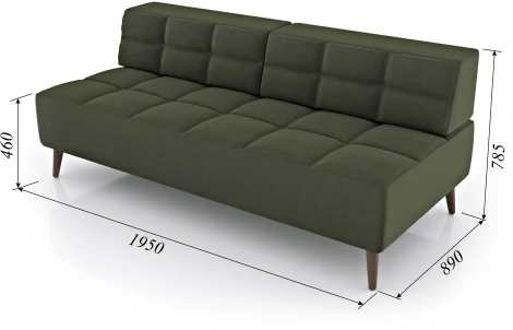 Диван Arsko Нельсон зеленый велюр