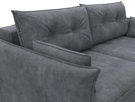 Диван прямой Лига-100 НПБ (ДСП,Фанера/Пластик/Велюр/Темно-серый) Лига Диванов 133643