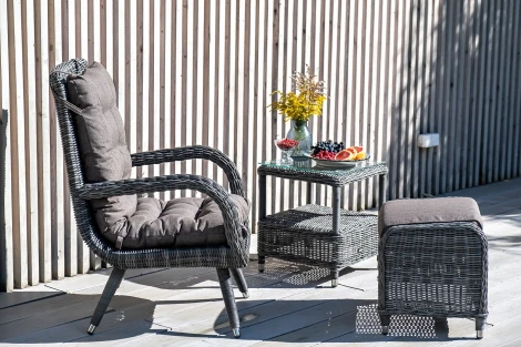 "Толедо" лаунж-зона из искусственного ротанга, цвет графит 4SIS арт.УТ-00003179