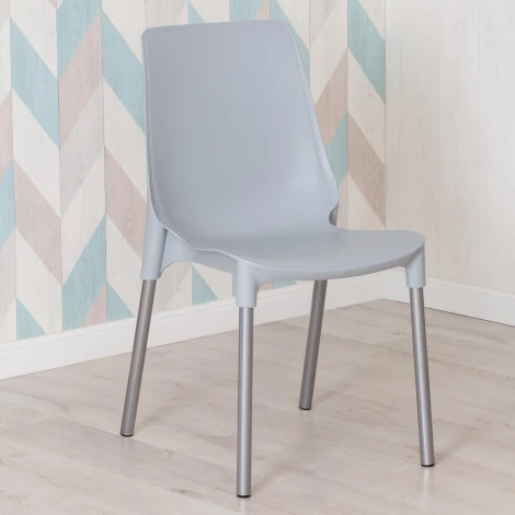 Обеденный стул Tetchair GENIUS (Металл,Пластик/Серый,Хром) 19113
