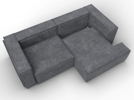 Диван угловой Лига-061 угол правый (ДСП,Брус,Фанера,Велюр/Темно-серый) Лига Диванов 131145