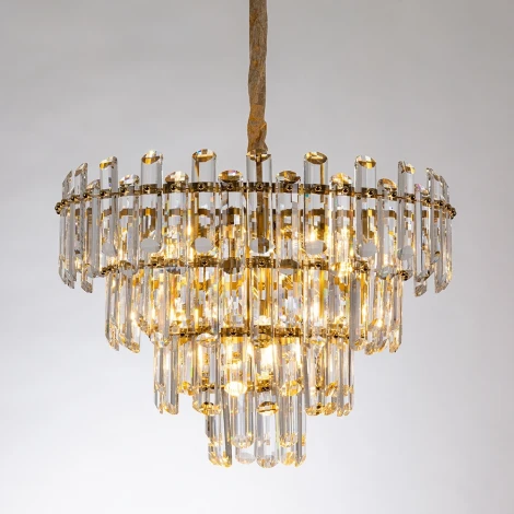 Подвесная люстра каскадная большая Rosie 3511/17 LM-8 Divinare (220V, хрусталь, на цепи)