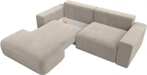 Диван угловой Лига-036 НПБ Классик левый угол (Бежевый/Микровельвет) Лига Диванов арт.121364L