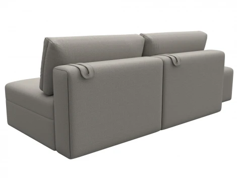 Диван прямой модульный с пуфом Лига-060 НПБ (ЛДСП,Брус,Фанера/Пластик/Рогожка/Бежевый) Лига Диванов 129674