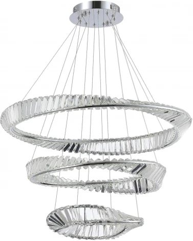 Подвесной светильник ярусный ST Luce Ritorto SL6204.101.03 Хром/Прозрачный LED 1*97W 4000K (220V, на тросе, круглые)