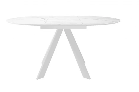 Стол DikLine SKC90 d900 Керамика Белый мрамор/подстолье белое/опоры белые арт.00-00073779