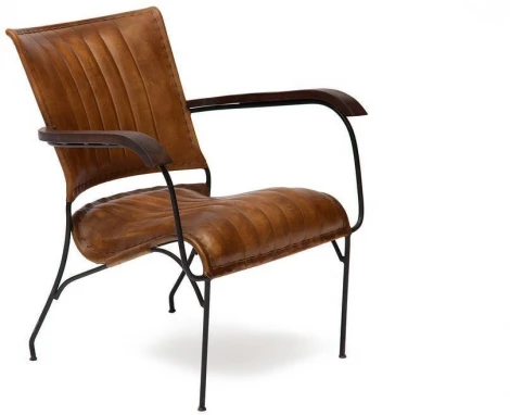 Кресло Secret De Maison PAGANEL ( mod. 2106 ) Античный светлый (металл/кожа буйвола)