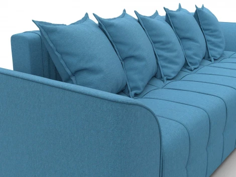 Диван угловой Лига-113 угол правый (ДСП,Рогожка/Голубой) Лига Диванов 136705