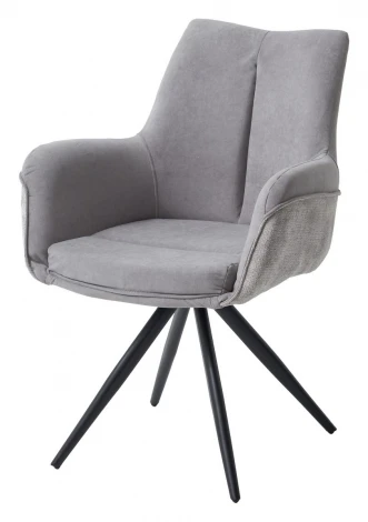 Стул МАРК 360 град., цвет B-22/ LOTOS-12 серый, велюр / черный каркас M-City 64620