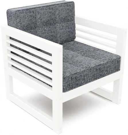 Кресло Arsko Сега белая эмаль рогожка графитовая