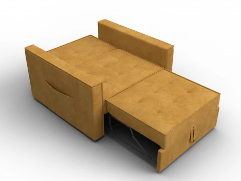 Кресло-кровать Лига-104 (80) (ЛДСП,Брус,Фанера,Велюр/Желтый) Лига Диванов 134847