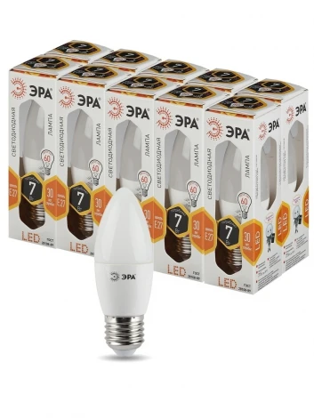 Лампочка светодиодная E27 7W ЭРА LED B35-7W-827-E27