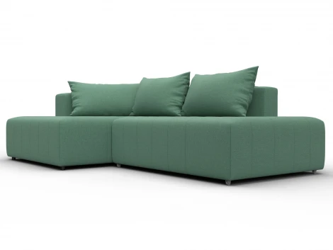 Диван угловой Лига-103 НПБ угол левый (ДСП,Брус,Фанера,Рогожка/Зеленый) Лига Диванов 134813L