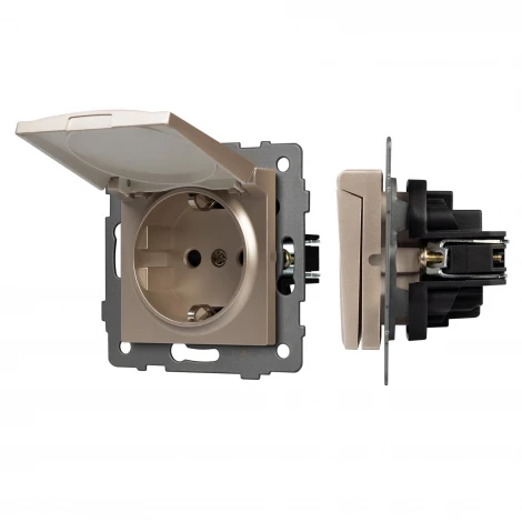 Механизм розетки влагозащищённый SCT-MCP-PL-GD-V (250V, 16A) (Arlight) 049837