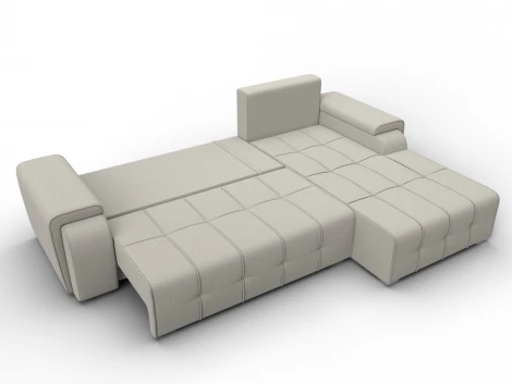 Диван угловой Лига-121 правый угол (ДСП,Брус,Рогожка/Бежевый) Лига Диванов 137340