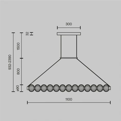 Подвесной светильник Maytoni Amulet MOD555PL-L18G3K (LED, 220V, на тросе, шарики)
