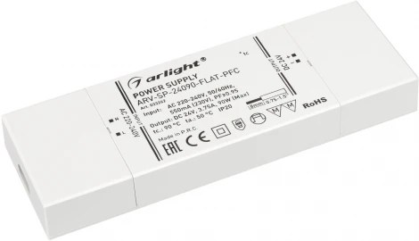 Блок питания ARV-SP-24090-FLAT-PFC (24V, 3.75A, 90W) (IP20 Пластик) 033262 Arlight