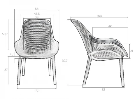 Набор 4 шт Кресло DOBRIN LONZO (зеленый хаки (G-17) c УФ-защитой)