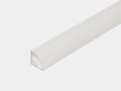 Алюминиевый профиль угловой для однорядной ленты с экраном 2м SWG SF-1616-WH