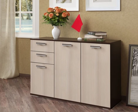 Комод БТС длинный Стандарт 3 NEW, венге/лоредо