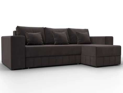 Диван угловой Лига-076 угол универсальный (ДСП/Пластик/Велюр/Коричневый) Лига Диванов 129844