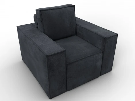 Кресло Лига-081 НПБ (ДСП,Велюр/Темно-серый) Лига Диванов 134992