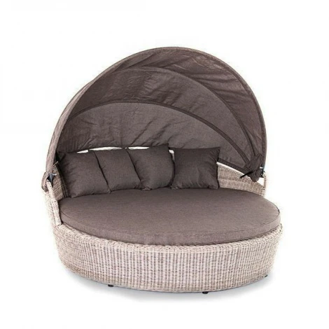 Плетеная кровать круглая, цвет бежевый 4SIS Стильяно YH-L618W beige