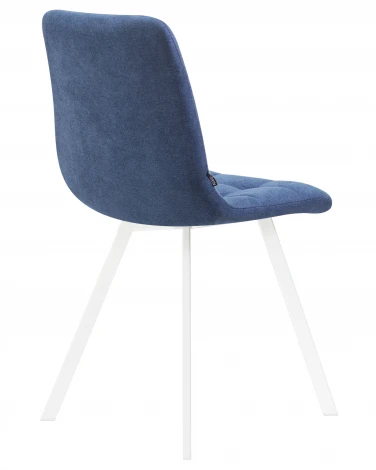 Стул обеденный ALEX SQUARE (белые ножки, синяя ткань (UF860-14B))