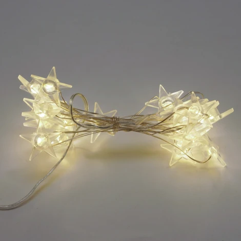 Светодиодная гирлянда линейная Звездочки на проволоке 2700К с питанием от батареек Feron CL589 51445