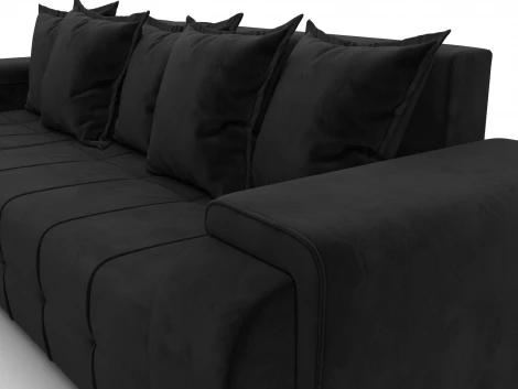 Диван угловой Лига-121 левый угол (ДСП,Брус,Велюр/Черный) Лига Диванов 137350L