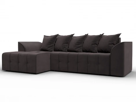 Диван угловой Лига-113 угол левый (ДСП,Велюр/Коричневый) Лига Диванов 136725L