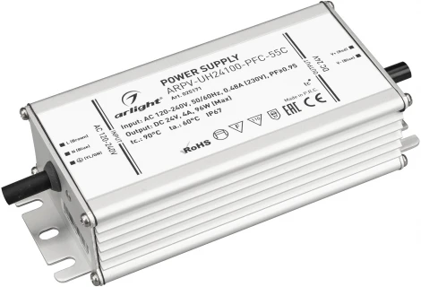 Блок питания ARPV-UH24100-PFC-55C (24V, 4.2A, 100W) (IP67 Металл) 025171 Arlight ARPV