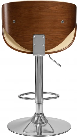 Стул барный DOBRIN KARTER (коричневое дерево, кремовый) 4905-LMZ KARTER, цвет сиденья кремовый, каркаса коричневое основания хром