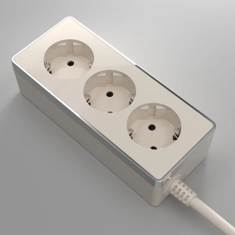 Удлинитель Gallant 3-х местный 3 м слоновая кость/хром W6523603 (a050203)