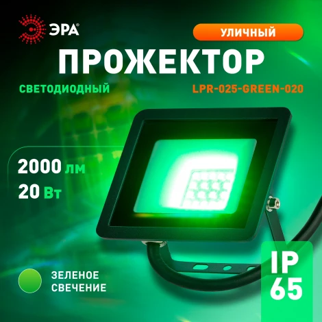 Прожектор уличный светодиодный ЭРА LPR-02 LPR-025-GREEN-020