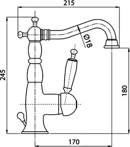Смеситель Bugnatese Oxford 6313BR для раковины, бронза