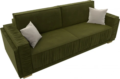 Диван прямой Лига-044 (Зеленый,Бежевый/Микровельвет) Лига Диванов арт.122259