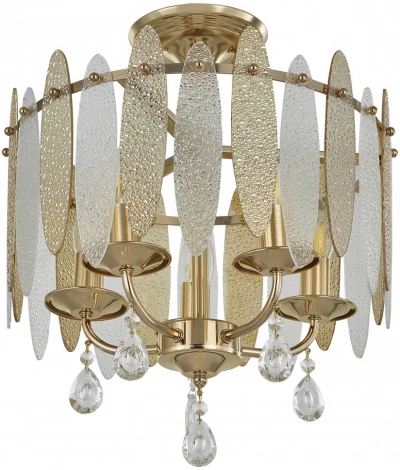 Потолочная люстра хрустальная на штанге Arte Milano Sorrento-4309 374309/5/80/380 GD (220V)