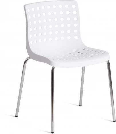 Стул SKALBERG (mod. C-084-A) металл/пластик, 46 х 56 79 см, White (белый) / Chrome (хром) Tetchair 19260