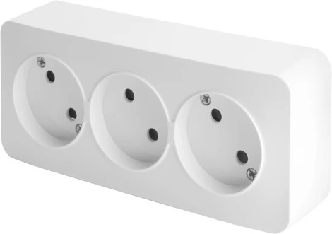Розетка тройная без заземления (белый) Stekker София 49305