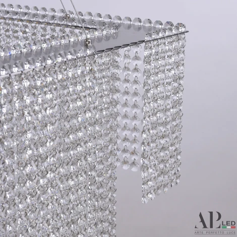Подвесная люстра светодиодная APL LED Sicilia SH04.71.C.Ni.4000 (220V, хрусталь, на тросе)