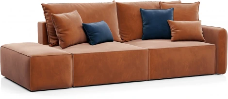 ПОРТЛЕНД  Диван прямой с банкеткой терракотовый D1 furniture арт.AAA41669002