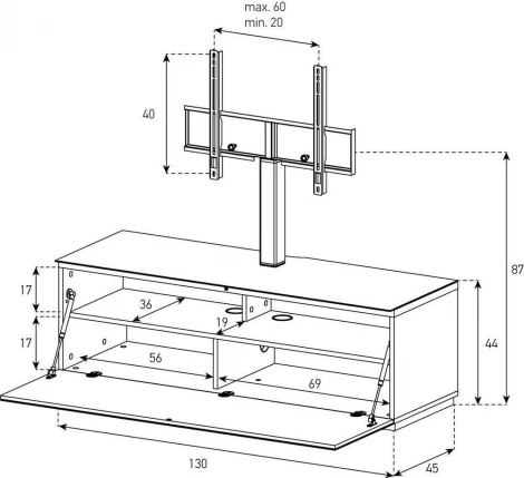 Тумба под телевизор Sonorous ST 131F BLK BLK BS