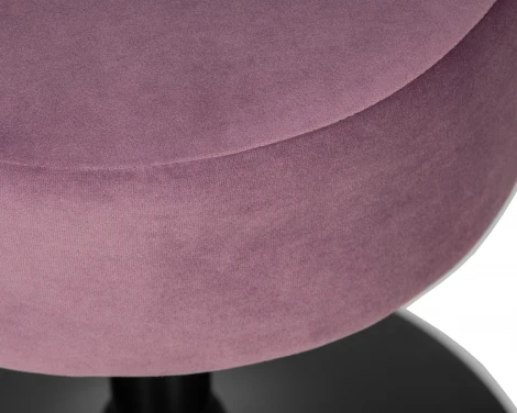 Пуф DOBRIN DANNY BLACK (пудрово-сиреневый велюр (MJ9-52)) 2050_BlackBase-LM BLACK, цвет сиденья пудрово-сиреневый (MJ9-52), основания черный
