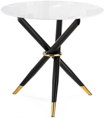 Стеклянный стол Woodville Rock 100х75 white / black 15536