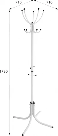 Вешалка напольная М 10 белый Mebelik арт.009208