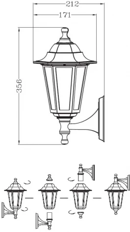Уличный настенный фонарь Oasis Light PETERSBURG PL 79801P Bl