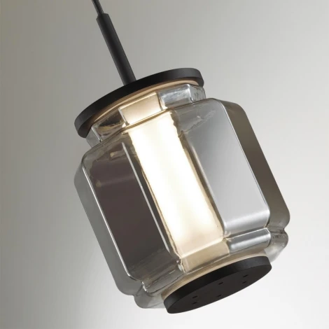 Подвесной светильник Odeon Light Jam 5408/5L черный/дымчатый/металл/стекло/акрил LED 5W 3000K 304Лм (220V, на проводе, круглые)